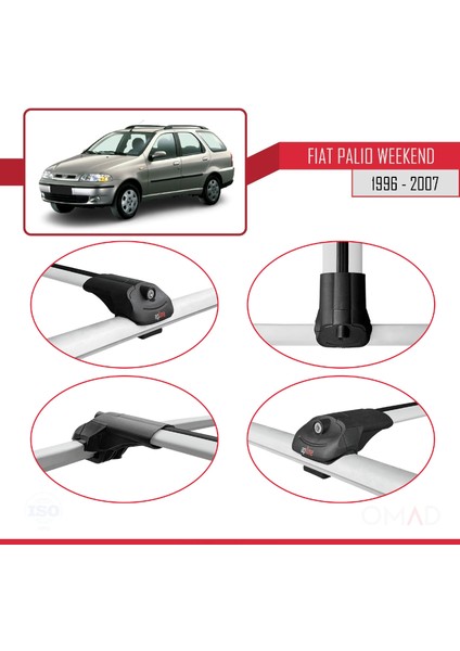 Fiat Palio Weekend 1996-2007 Arası ile Uyumlu Ace-1 Ara Atkı Tavan Barı Gri fırsatları