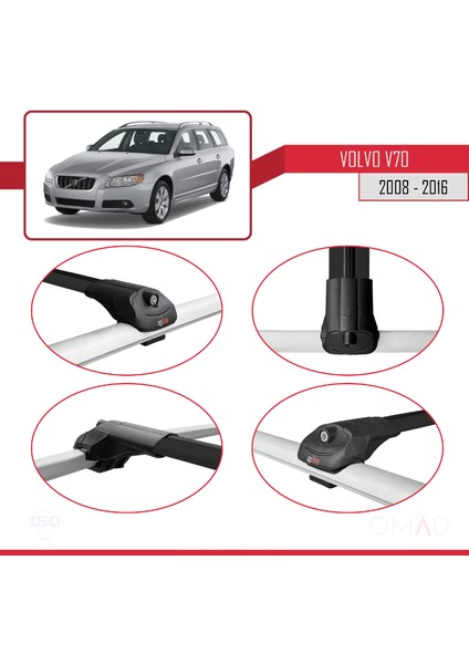 Volvo V70 2008-2016 Arası ile Uyumlu Ace-1 Ara Atkı Tavan Barı Siyah fırsatları