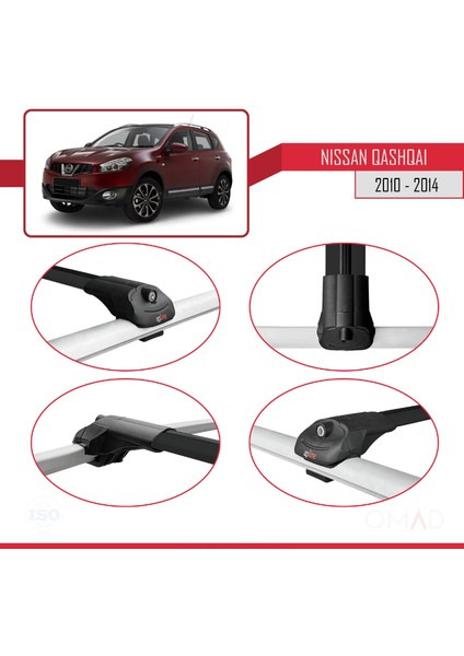 Nissan Qashqai 2010-2014 Arası ile Uyumlu Ace-1 Ara Atkı Tavan Barı Siyah