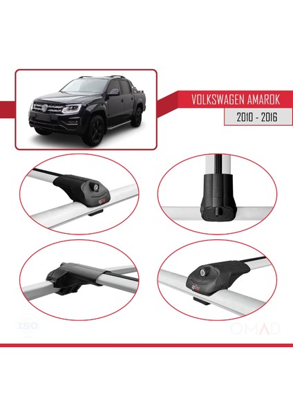 Volkswagen Amarok 2010-2016 Arası ile Uyumlu Ace-1 Ara Atkı Tavan Barı Gri fırsatları