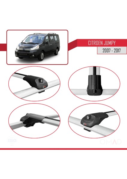 Citroen Jumpy 2007-2017 Arası ile Uyumlu Ace-1 Ara Atkı Tavan Barı Gri