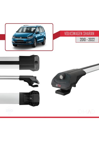 Volkswagen Sharan 2010-2022 Arası ile Uyumlu Ace-1 Ara Atkı Tavan Barı Gri modelleri