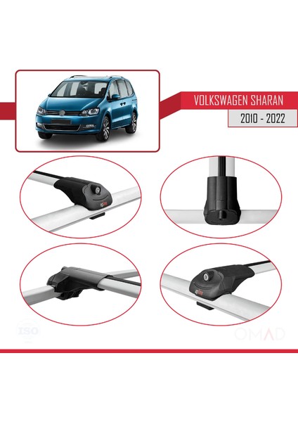 Volkswagen Sharan 2010-2022 Arası ile Uyumlu Ace-1 Ara Atkı Tavan Barı Gri fırsatları