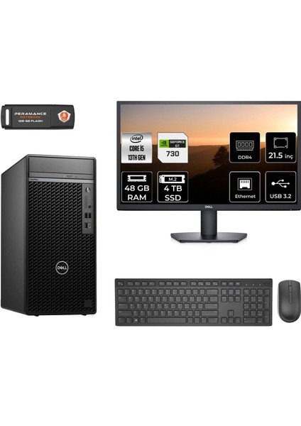 Optiplex 7010MT Intel Core I5 13500 48GB 4tb SSD GT730/4GB 21.5" Fhd Monitör Fdos N010O7010MTU Masaüstü Bilgisayar & Per4 USB Bellek N010O7010MTUMNT2345