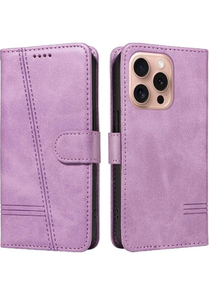 Kredi Kartı Yuvası Siyah ile IPhone 16 Pro Cüzdan Telefon Kılıfı Için Filp Durumda (Yurt Dışından)