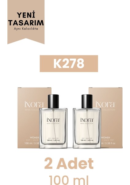 K278 (2 Adet ) Kadın Parfüm Floral 100 ml EDP