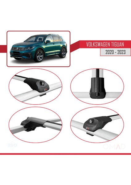 Volkswagen Tiguan 2020-2023 Arası ile Uyumlu Ace-1 Ara Atkı Tavan Barı Gri fırsatları