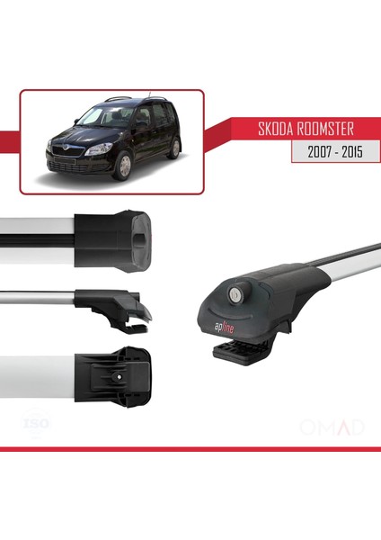 Skoda Roomster 2007-2015 Arası ile Uyumlu Ace-1 Ara Atkı Tavan Barı Gri modelleri
