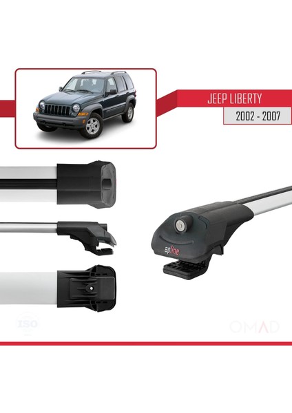 Jeep Liberty 2002-2007 Arası ile Uyumlu Ace-1 Ara Atkı Tavan Barı Gri modelleri