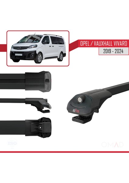 Opel / Vauxhall Vivaro 2019 ve Sonrası ile Uyumlu Ace-1 Ara Atkı Tavan Barı Siyah