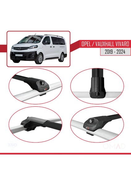 Opel / Vauxhall Vivaro 2019 ve Sonrası ile Uyumlu Ace-1 Ara Atkı Tavan Barı Siyah
