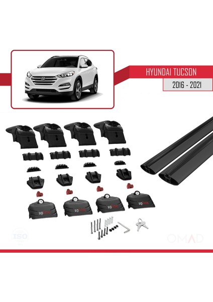 Hyundai Tucson (Tl) 2016-2021 Arası ile Uyumlu Ace-2 Ara Atkı Tavan Barı Siyah fırsatları