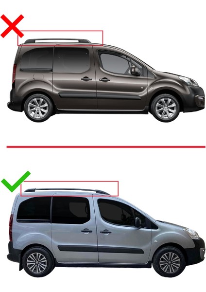 Peugeot Partner Tepee 2008-2018 Arası ile Uyumlu Ace-1 Ara Atkı Tavan Barı Siyah modelleri