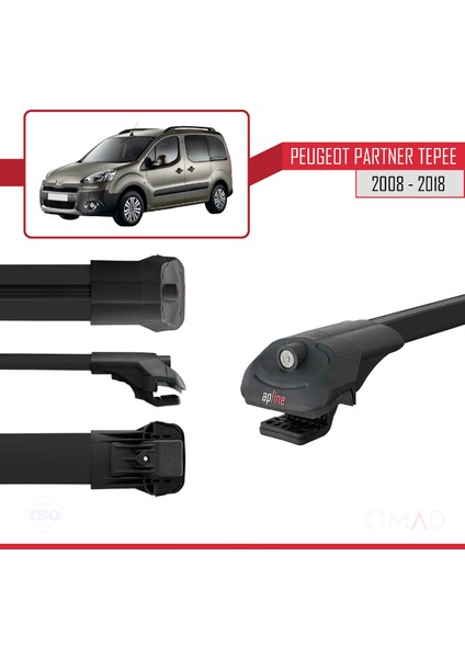 Peugeot Partner Tepee 2008-2018 Arası ile Uyumlu Ace-1 Ara Atkı Tavan Barı Siyah fırsatları