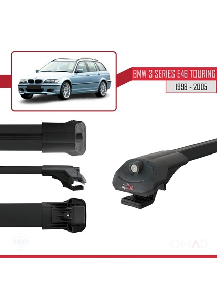 Bmw 3 Serisi Için Estate - Tourıng (E46) 1998-2005 Arası ile Uyumlu Ace-1 Ara Atkı Tavan Barı Siyah modelleri