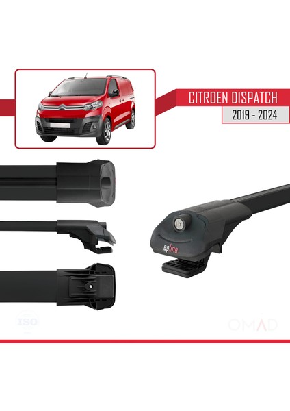 Citroen Dispatch 2019 ve Sonrası ile Uyumlu Ace-1 Ara Atkı Tavan Barı Siyah 3 Adet Bar modelleri