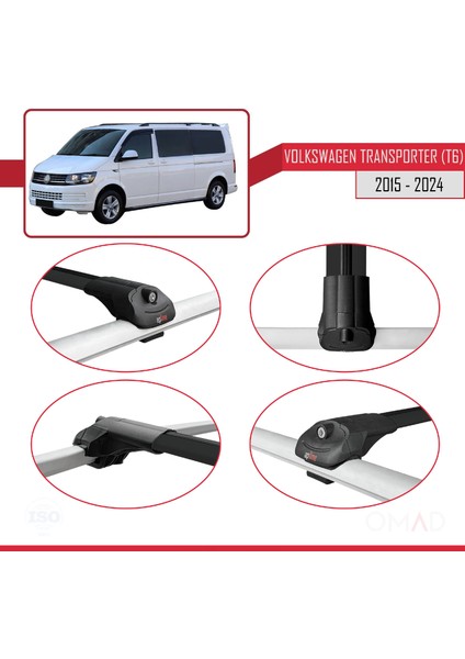 Volkswagen Transporter (T6) 2015 ve Sonrası ile Uyumlu Ace-1 Ara Atkı Tavan Barı Siyah