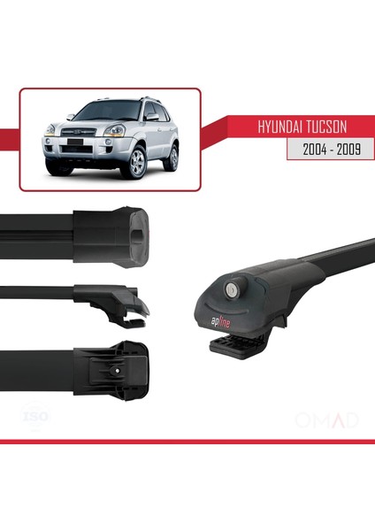 Hyundai Tucson (Jm) 2004-2009 Arası ile Uyumlu Ace-1 Ara Atkı Tavan Barı Siyah