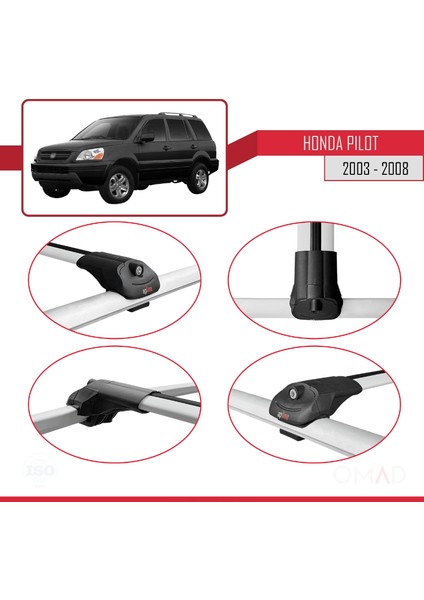 Honda Pilot 2003-2008 Arası ile Uyumlu Ace-1 Ara Atkı Tavan Barı Gri fırsatları