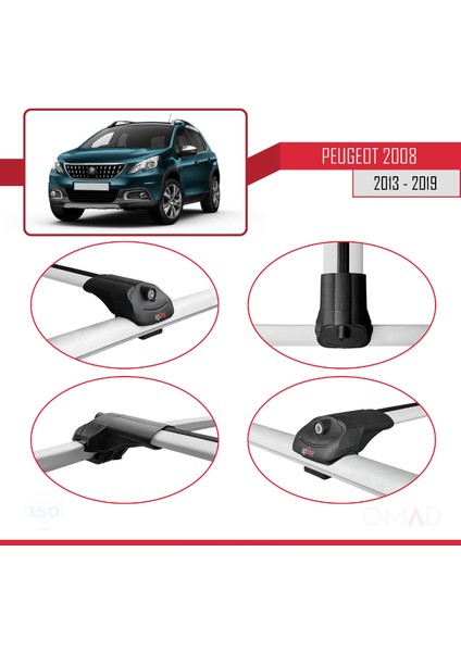 Peugeot 2008 2013-2019 Arası ile Uyumlu Ace-1 Ara Atkı Tavan Barı Gri fırsatları