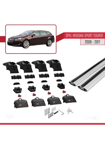Opel - Vauxhall Insignia Sport Tourer 2009-2017 Arası ile Uyumlu Ace-2 Ara Atkı Tavan Barı Gri fırsatları