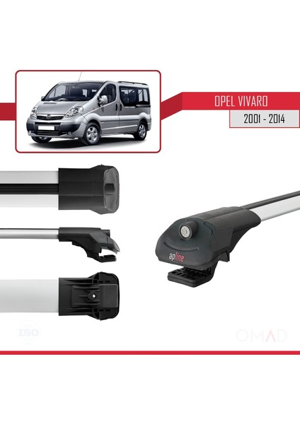 Opel Vivaro 2001-2014 Arası ile Uyumlu Ace-1 Ara Atkı Tavan Barı Gri