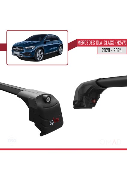 Mercedes Gla-Class (H247) 2020 ve Sonrası ile Uyumlu Ace-2 Ara Atkı Tavan Barı Siyah