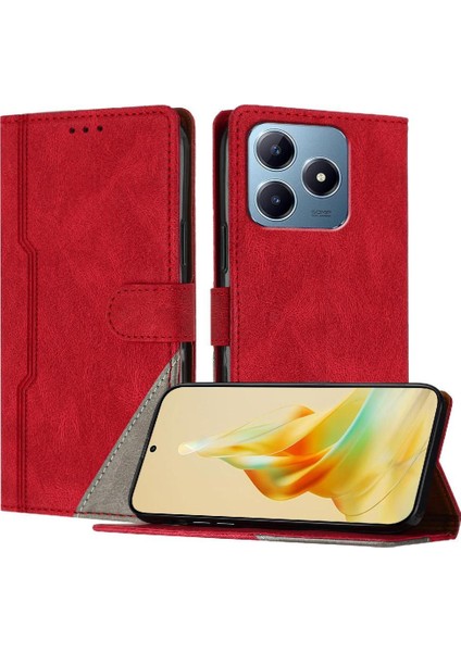 Realme C63 4g Kart Yuvaları Için Kılıf Kapak Cüzdan Pu Deri Manyetik (Yurt Dışından)