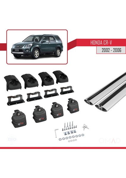 Honda Cr-V (Mk2) 2002-2006 Arası ile Uyumlu Ace-2 Ara Atkı Tavan Barı Gri