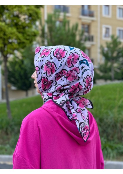 Pamuklu Soft Eşarp Fresha Çiçek Desen