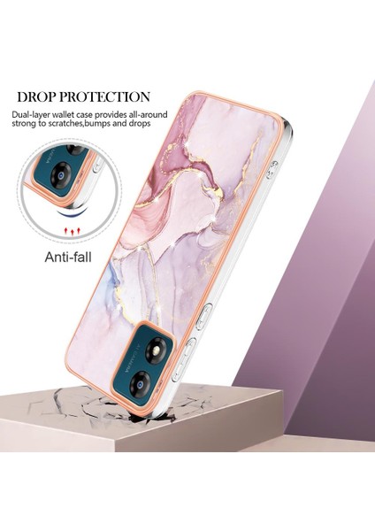 Motorola Moto E7 Güç Koruma Yumuşak Tampon Mermer Desen Ince (Yurt Dışından)