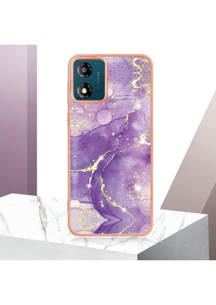 Motorola Moto E7 Güç Koruma Yumuşak Tampon Mermer Desen Ince (Yurt Dışından)