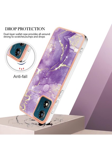 Motorola Moto E7 Güç Koruma Yumuşak Tampon Mermer Desen Ince (Yurt Dışından)