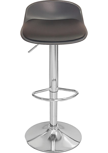 Ilgaz Bar Sandalyesi Beyaz Siyah Deri Minderli Amortisörlü Metal Krom Ayaklı Bar Taburesi modelleri