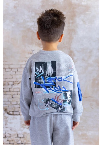 Erkek Çocuk Cep Detaylı Sweatshirt - Grimelanj