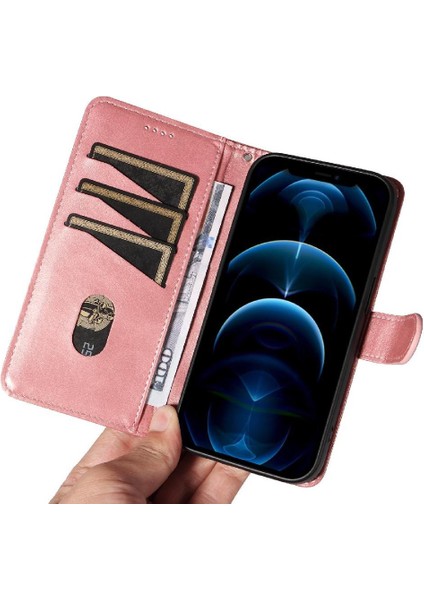 IPhone 12 Için Filp Durumda Pro Max Ayrılabilir Siyah Bilezik ile Preslenmiş Pu (Yurt Dışından)
