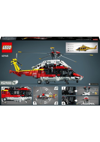 Lego® Technic Airbus H175 Kurtarma Helikopteri 42145 - 11 Yaş ve Üzeri Çocuklara Helikopterin Nasıl Çalıştığını Öğreten Oyuncak Yapım Seti (2001 Parça)