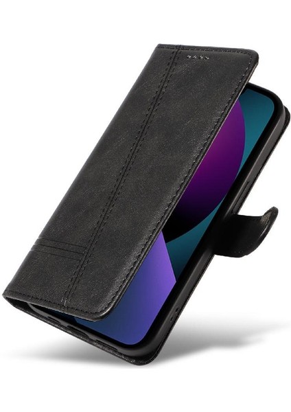 IPhone 14 Için Filp Durumda Preslenmiş Pu Deri Ayrılabilir Siyah Bilezik ile (Yurt Dışından) fiyatları