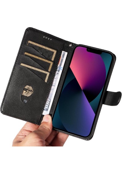 Kredi Kartı Yuvası ile IPhone 14 Artı Için Filp Durumda Ayrılabilir Siyah Pu (Yurt Dışından)