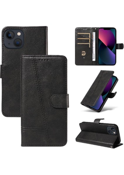 Kredi Kartı Yuvası ile IPhone 14 Artı Için Filp Durumda Ayrılabilir Siyah Pu (Yurt Dışından)