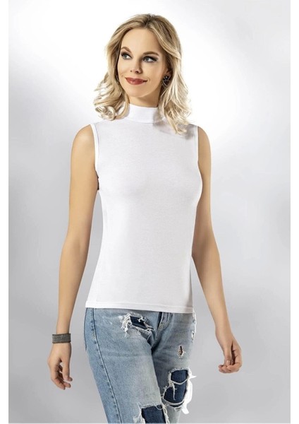 Kadın Sıfır Kollu Boğazlı Atlet - 6236