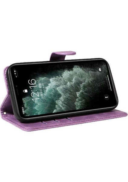 IPhone 11 Için Filp Durumda Pro Max Cüzdan Telefon Kılıfı Preslenmiş Pu Deri ile (Yurt Dışından)