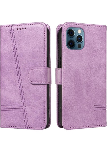 Kredi Kartı Yuvası ile IPhone 12/12 Pro Için Filp Durumda Cüzdan Telefon Kılıfı Pu (Yurt Dışından)
