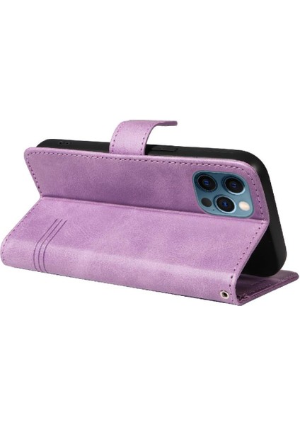 Kredi Kartı Yuvası ile IPhone 12/12 Pro Için Filp Durumda Cüzdan Telefon Kılıfı Pu (Yurt Dışından)