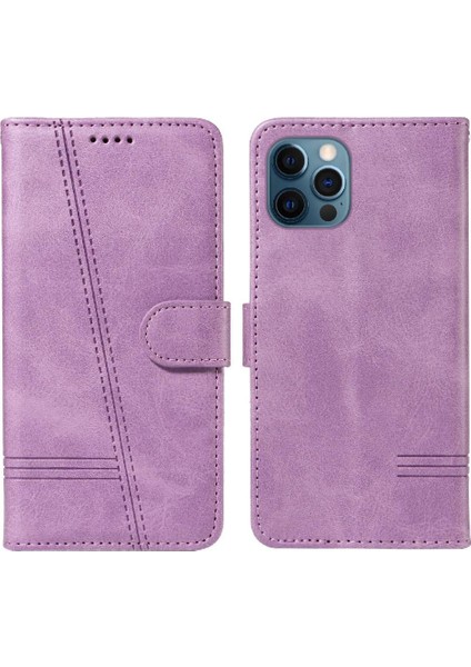 Kredi Kartı Yuvası ile IPhone 12/12 Pro Için Filp Durumda Cüzdan Telefon Kılıfı Pu (Yurt Dışından)