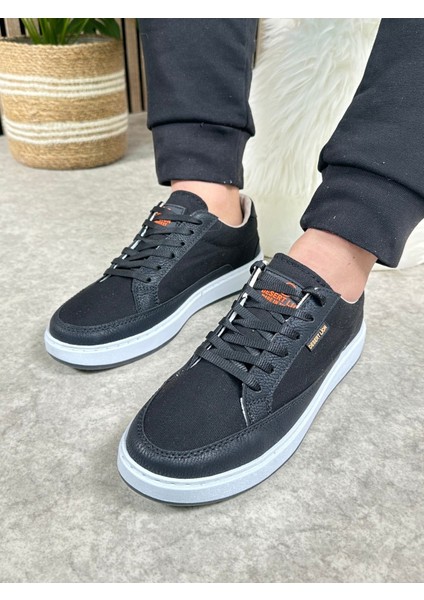 Günlük Erkek Sneaker Bağcıklı Kaymaz Taban Keten Deri Detaylı Oval Burun Spor Yürüyüş Ayakkabı 2545 fiyatları