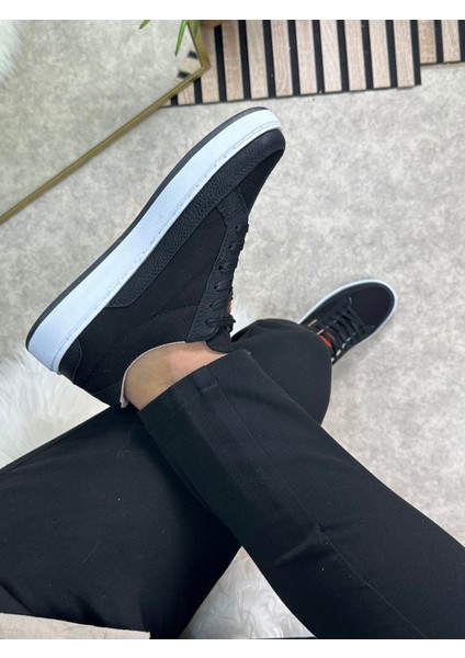 Günlük Erkek Sneaker Bağcıklı Kaymaz Taban Keten Deri Detaylı Oval Burun Spor Yürüyüş Ayakkabı 2545 fırsatları