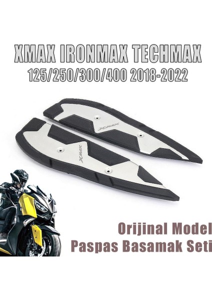 Xmax Techmax 250/300 2018-2022 Basamak Alt Uzun Paspas Seti Sağ Sol Set Silver Gümüş Gri