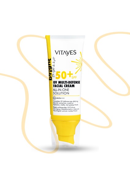 Vıtayes Spf 50+ Çok Fonksiyonlu Güneş Kremi, 50 ml