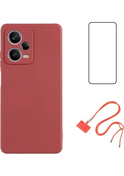 Wanlonfeng Rb1 Serisi Xiaomi Redmi Için Not 12 Pro+5g Kılıf Ekran Koruyucu Tpu Telefon Kapak-Alıç Kırmızı (Yurt Dışından)